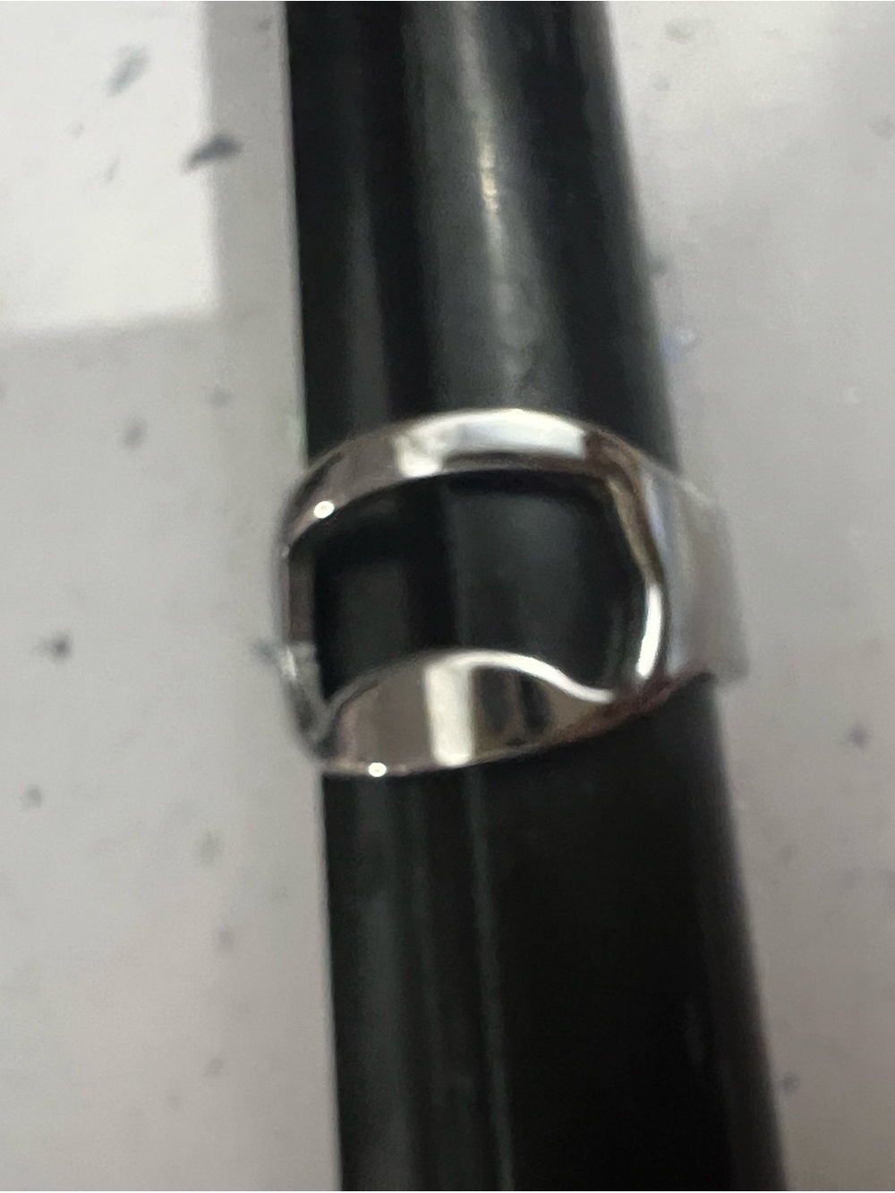 Sterling Silver Modern Open-Front Men's Ring - Silver